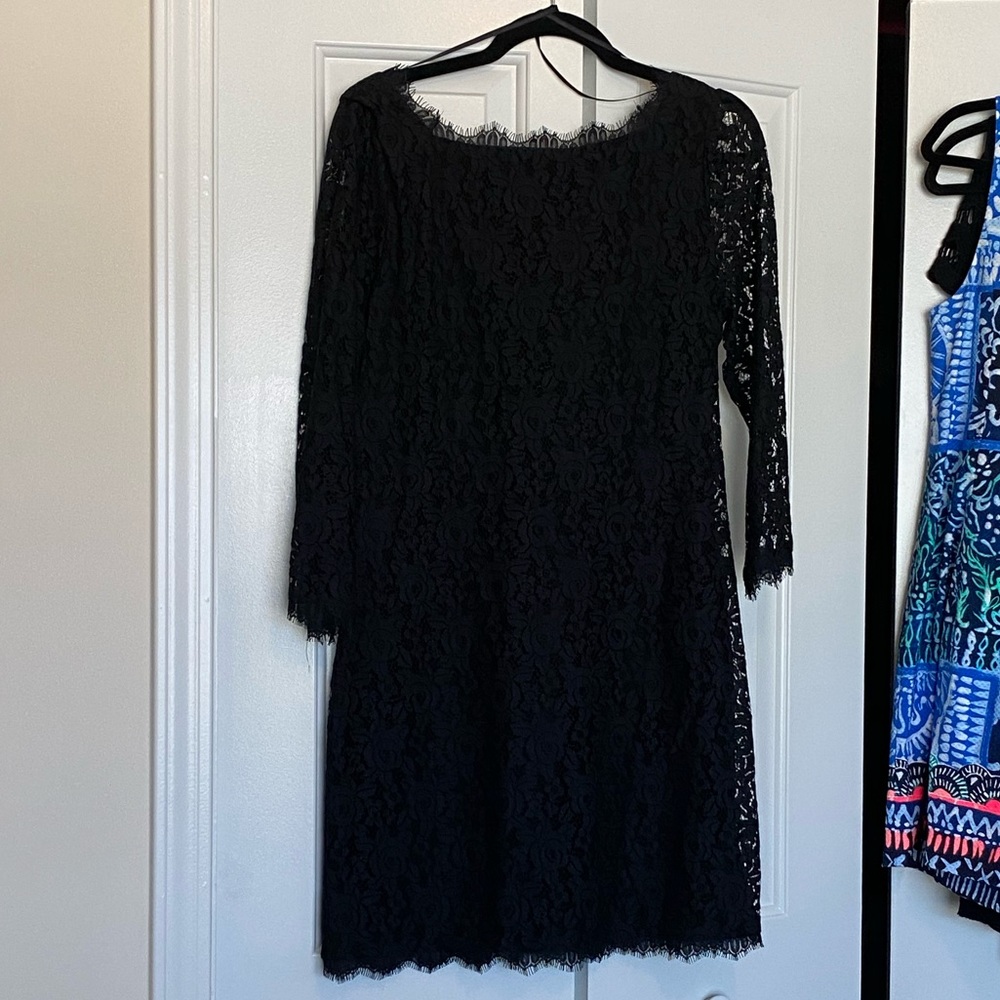 DVF Black Lace Dress